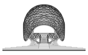 Bamboo Festival Pavilion Detailed Drawing Front