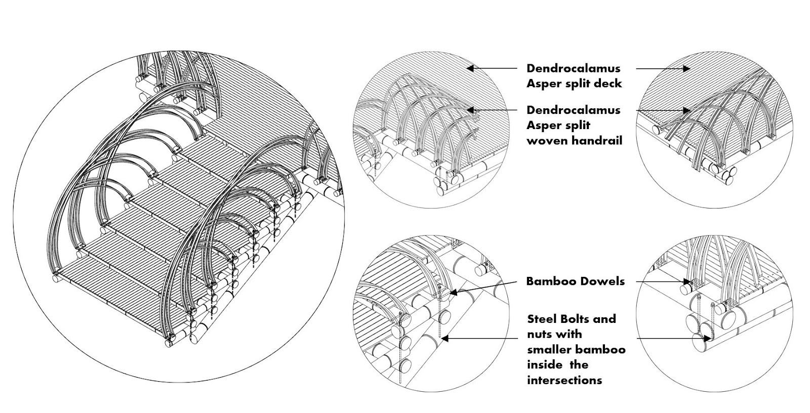 BAMBOO U - Bamboo Festival Pavilion Stair Detailed Drawing