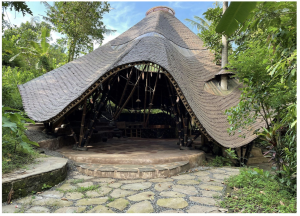 Bamboo Structure with Natural Stone Entrance