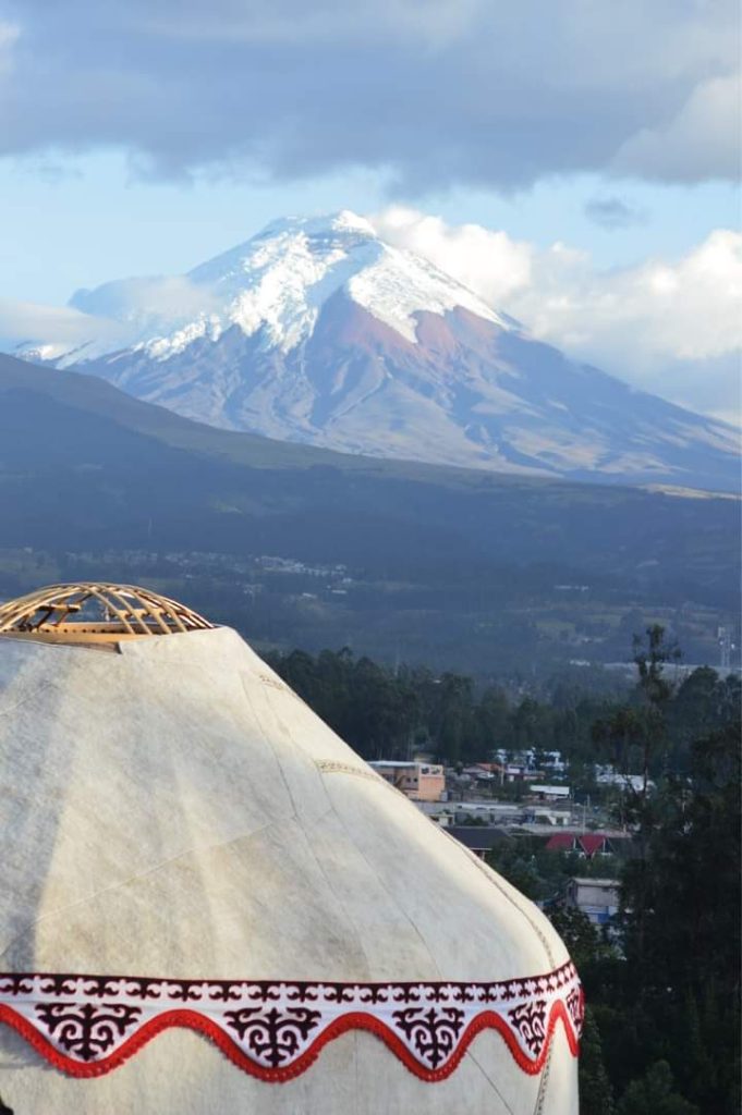 The imported, traditional and one hundred-percent original yurt from Kyrgyzstan in the Ecuadorian Andes