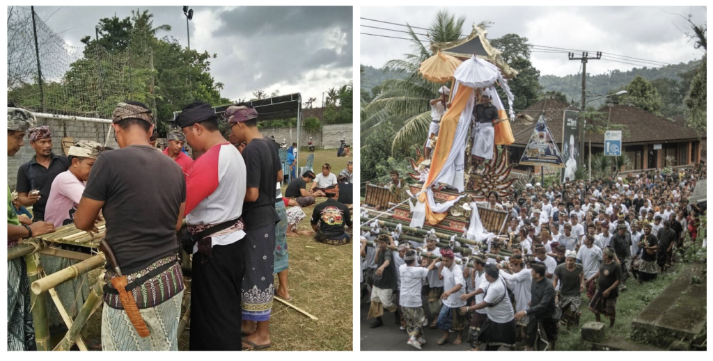 Bade and Pepaga Ngaben Ceremony - Upacara Ngaben 