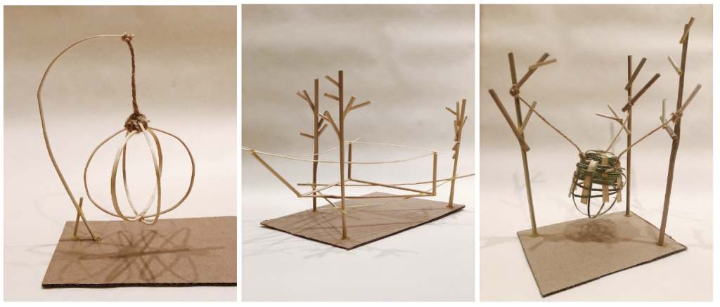 BAMBOO U - Final Model; Suspended Bamboo Dining Room by Melyssa Lim 