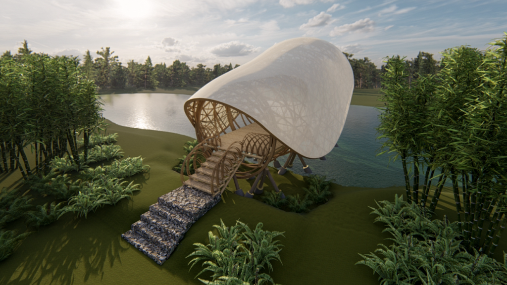 BAMBOO U - Tea Pavilion 3D View by Ckori Pena