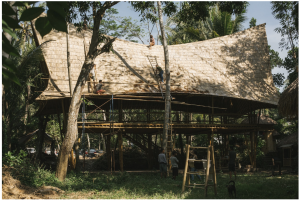 Bamboo Classroom at Green School Bali built during a Bamboo U 11 Day Course in 2017. Photo: Tommaso Riva
