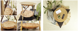 BAMBOO U - Bamboo & Brass Table (Small Scale -1)