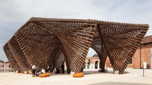 BAMBOO U - Image of hyperbolic paraboloid pavilion 'Bamboo Stalactite' by VTN Architects
