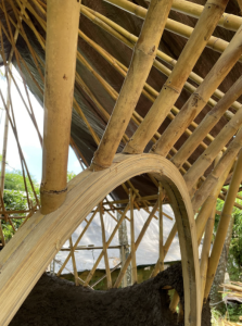 BAMBOO U - Bamboo Door Detail on Mud Yurt Building 1