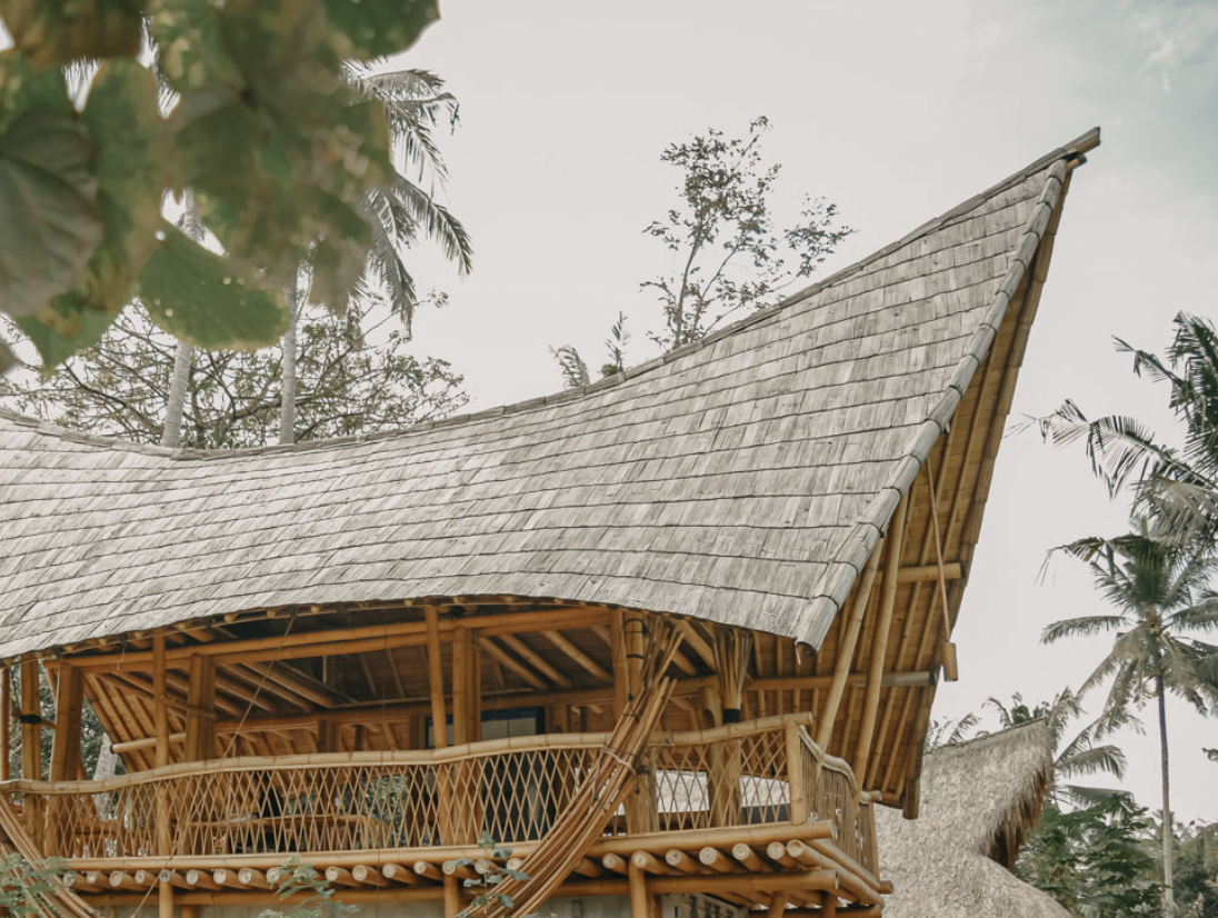 Flattened Bamboo Roofing in Bamboo Architecture - Bamboo U