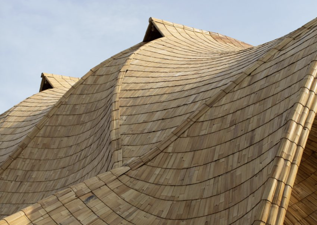 Flattened Bamboo Roofing in Bamboo Architecture - Bamboo U