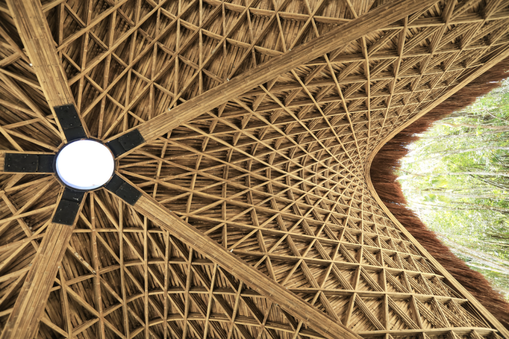 BAMBOO U - Detail of Luum Temple’s grid shell. (CO-LAB Design Office)