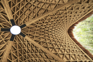 BAMBOO U - Detail of Luum Temple’s grid shell. (CO-LAB Design Office)