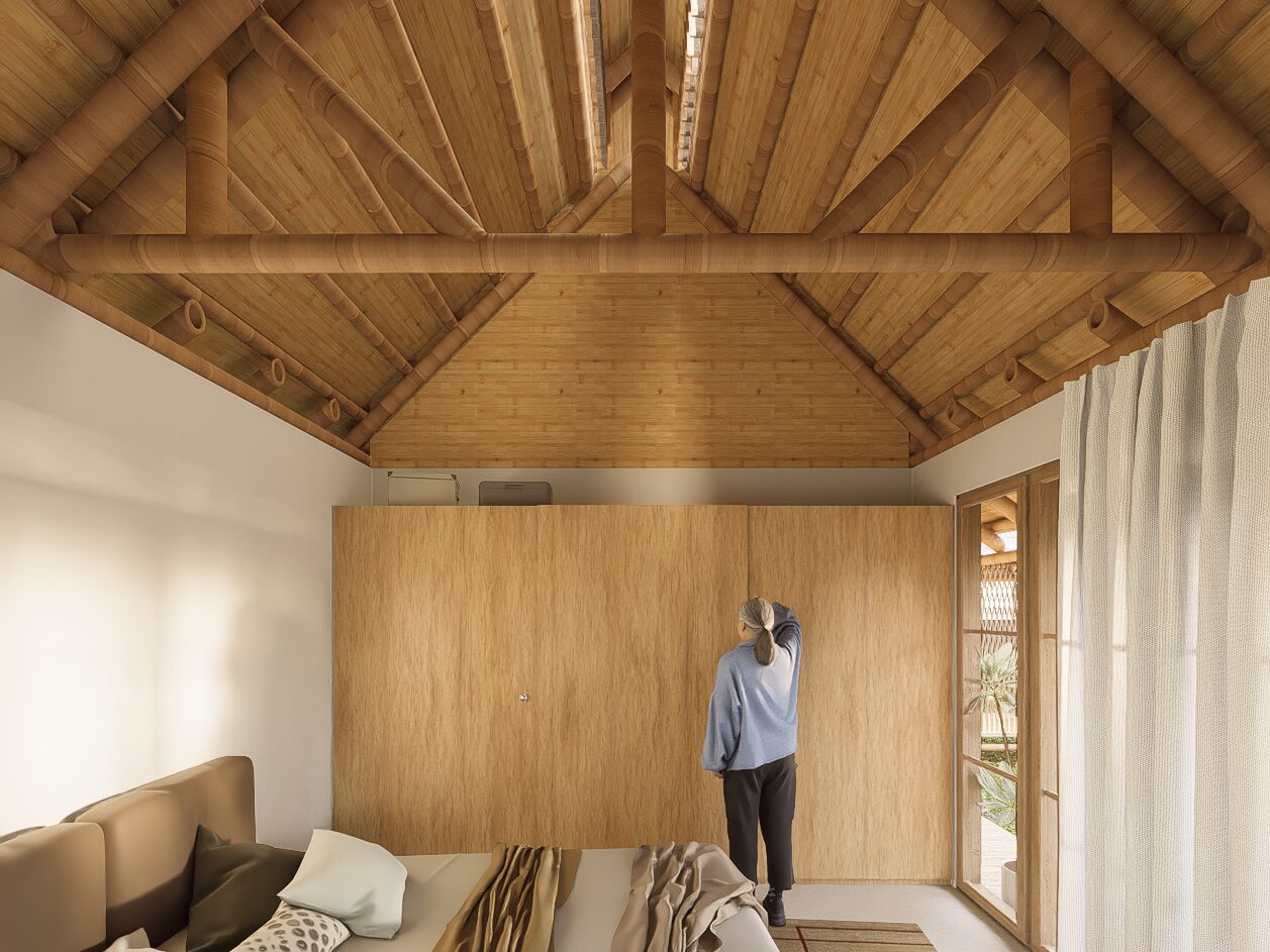 Bedroom interior of the bamboo social housing design